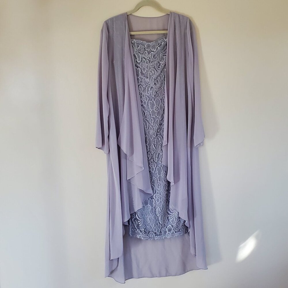 Floryday Grey Embroidered Pencil Dress with Gown, Sise S